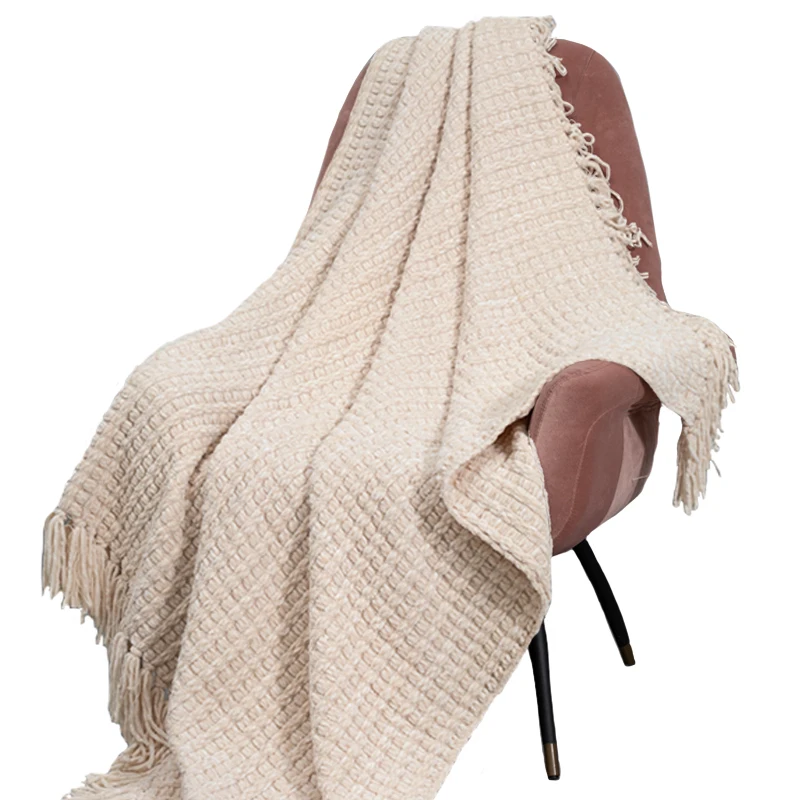 Honeymoon Cheap Travel Wearable Knitted Blanket Luxury Tassel Throws