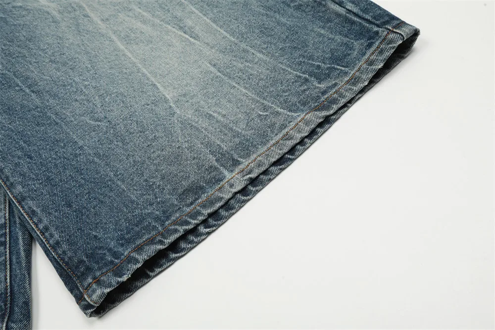 Clothing Manufacturers Washed Distressed Vibe Loose Custom Denim Shorts Men Men's Shorts