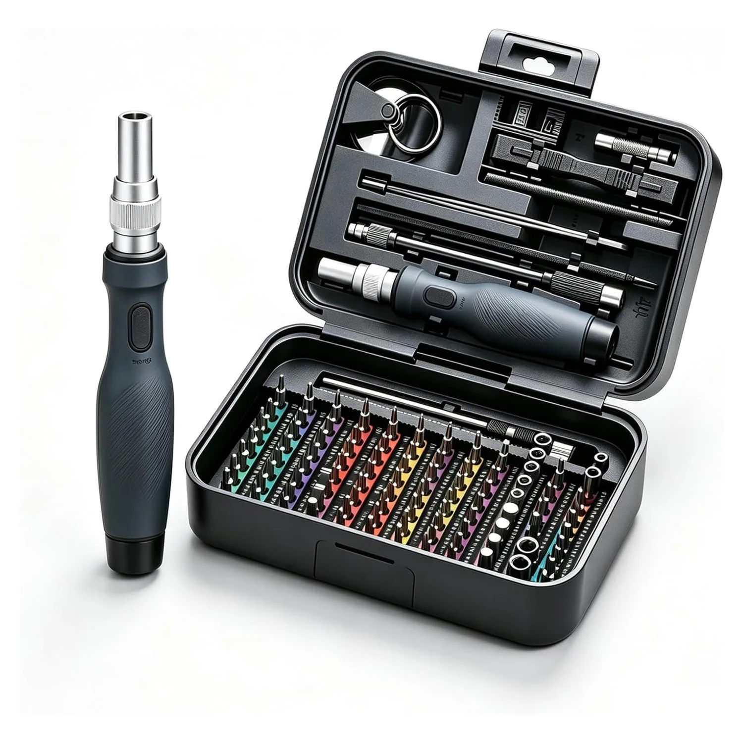 Plastic DIY Screwdriver Kit 152 1 Ergonomic Precision Retractable Portable Electronic Repair Box for Phone Tablet Watch Car