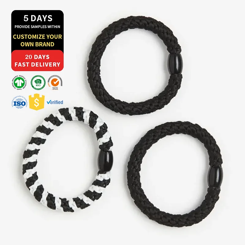 Mesh Widened Thickened Woven High Elastic Tie Colored Nylon Bands Hair Ties