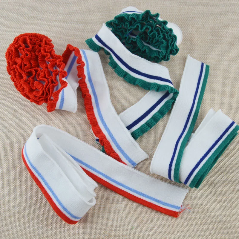 
Футболка с круглым вырезом, гофрированные ребристые манжеты, ткань для украшения одежды «сделай сам» 