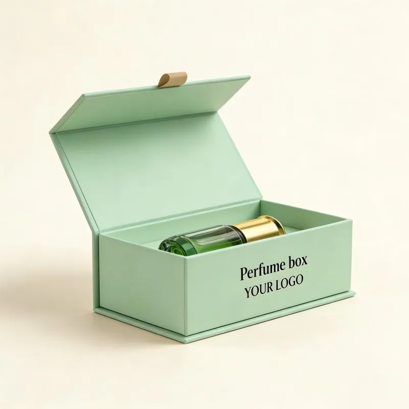 Scatola riciclabile con coperchio ribaltabile in cartone e chiusura magnetica, piccola scatola per profumi, imballaggio premium per cosmetici con chiusura magnetica