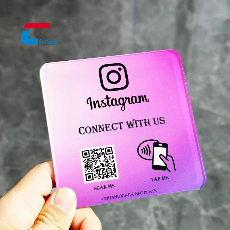 Custom Printing QR Code  Acrylic Google Reviews Stickers NFC Google Review Menu NFC Plates