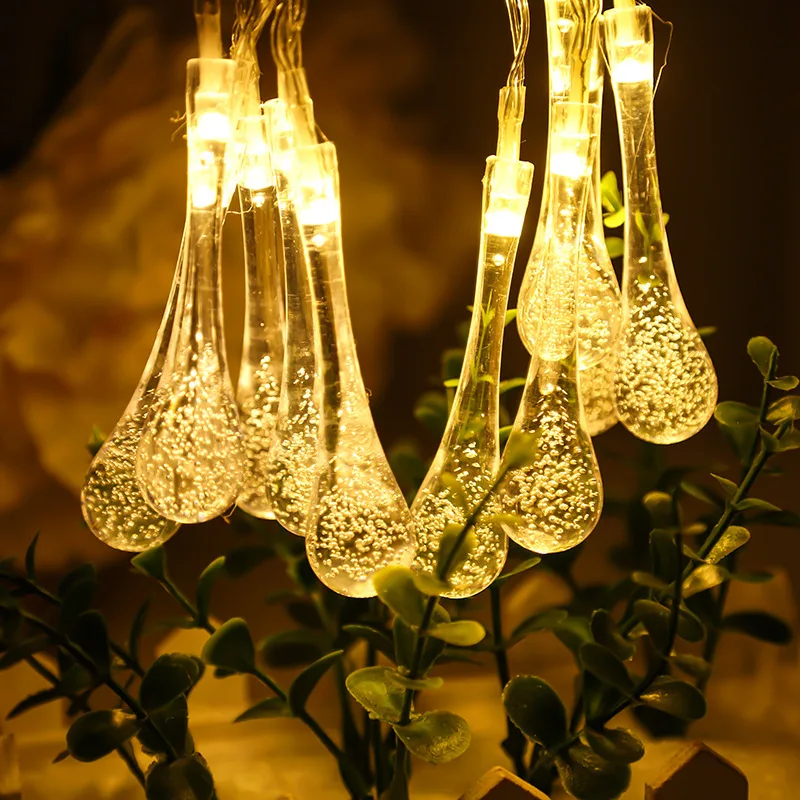 Lot De 2 Guirlandes Lumineuses Solaires En Forme De Goutte D'eau, 20 M, 100 LED, étanches, 8 Modes D'éclairage Pour Jardin, Arbre De Noël, Terrasse, Cour, Fête, Décoration De Vacances (100 LED