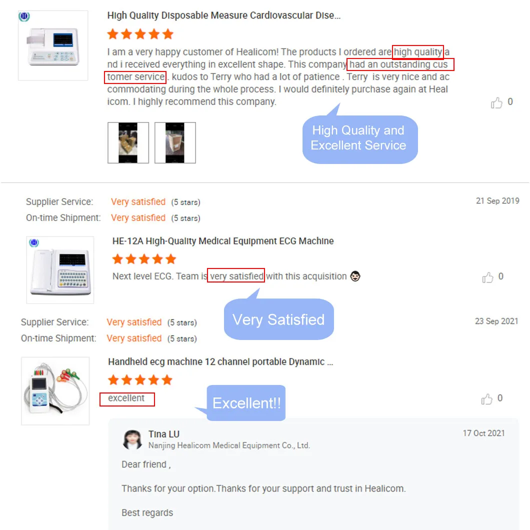 HE-12B 12 Channel 12 Leads Big Touch Screen Digital Electrocardiogram ECG Machine manufacture