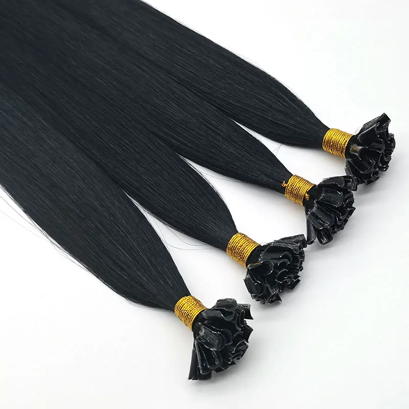 Lanxun Russian Pre Bonded Double Drawn raw u tip keratin bonded human hair extensions manufacture