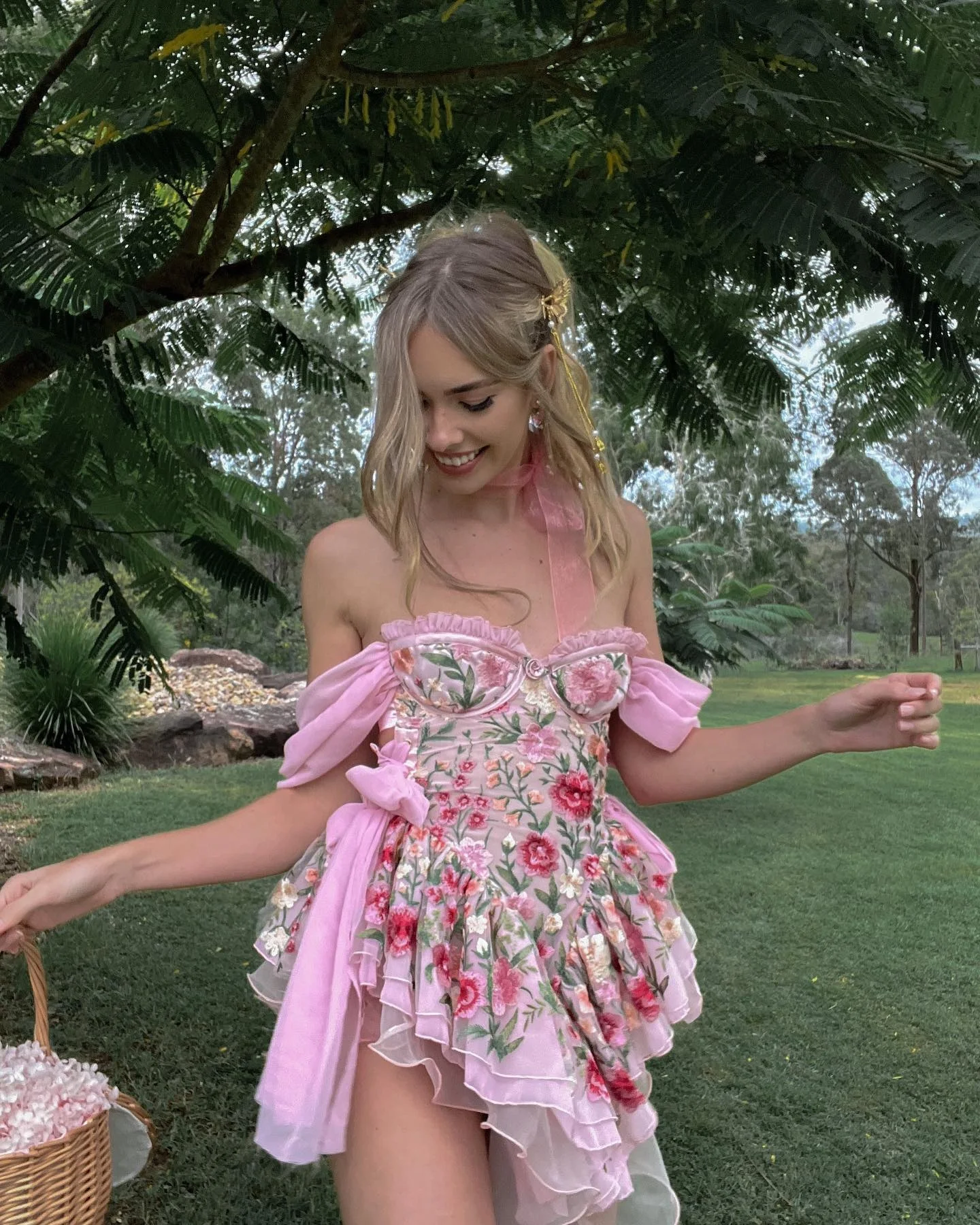 Princesscore Sweet Princess Pink Corset Y2K Vintage Floral Print Ruffles Mini Dress Sexy Off Shoulder Backless Bodycon Dress Princesscore Sweet Princess Pink Corset Y2K Vintage Floral Print Ruffles Mini Dress Sexy Off Shoulder Backless Bodycon Dress