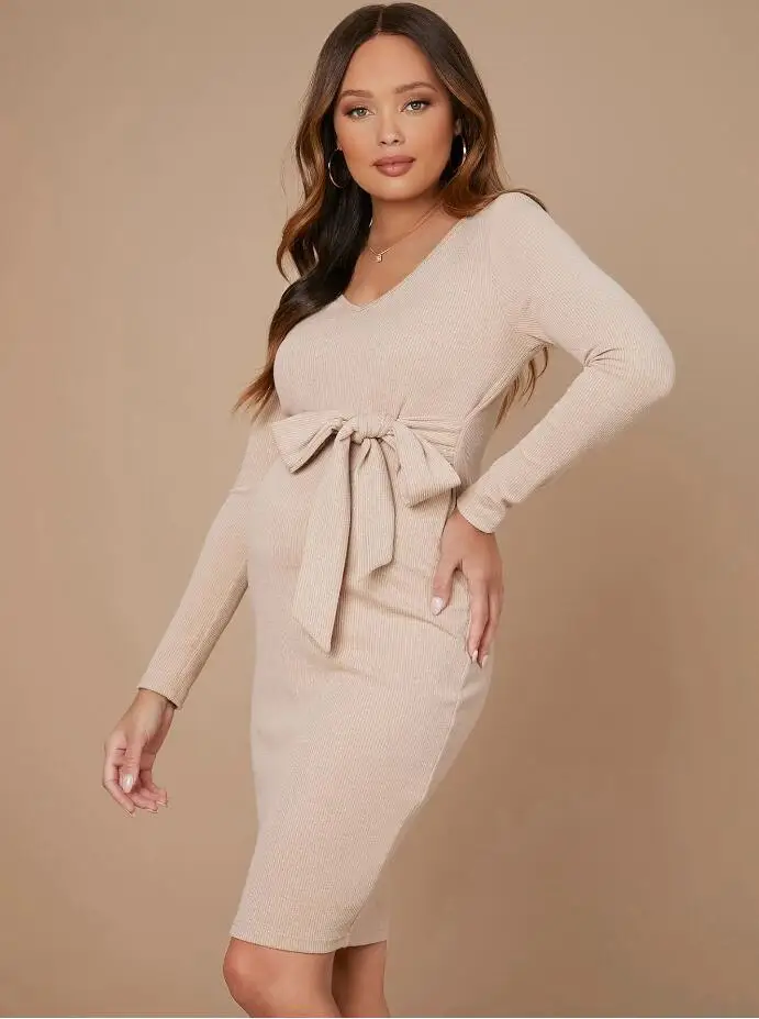 orange vacation dress Orange Halter Neck Open Knit Midi Dress