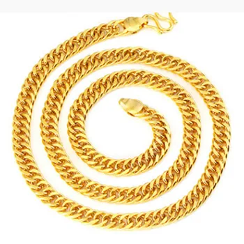 5D hard yellow solid gold jewelry manufacturer fashion 61.38g 22inch pure 24k gold chain necklace jewelry for man