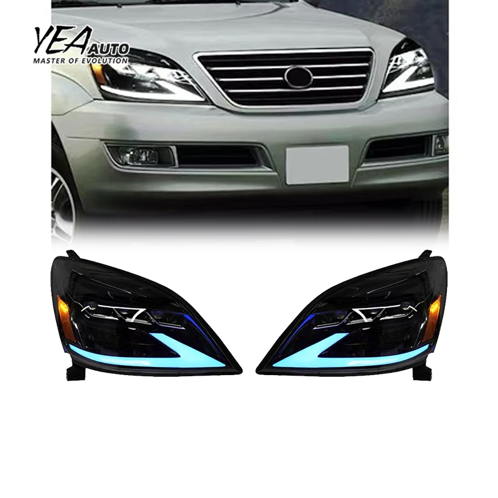 모디파이드 LED 3렌즈 헤드라이트, 렉서스 GX GX470 전조등용 LED 헤드램프 2003-2009 플러그 앤 플레이