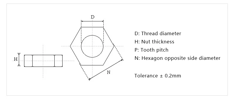 High-strength High-quality Carbon Steel Thin Hexagon Nut m6 M8 Hexagonal Head Heavy Nut details