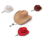 Hat Belt Hats Unisex Fashion Western Wide Brim Cowboy Hat Belt Hats