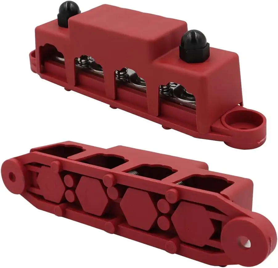 12V 48V 300A Stroomverdelingsblok met Dekking voor Auto en Boten Marine Busbar Voertuigen Toepassingen Stroomverdeling 300A Schakelblok voor Maritieme en Automotive Gebruik Met Beschermdeksel