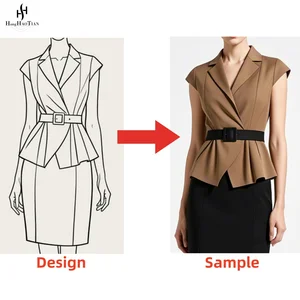 ODM OEM Custom High Quality Formal Wool Small MOQ Tailored Skirt Jacket Set for Women