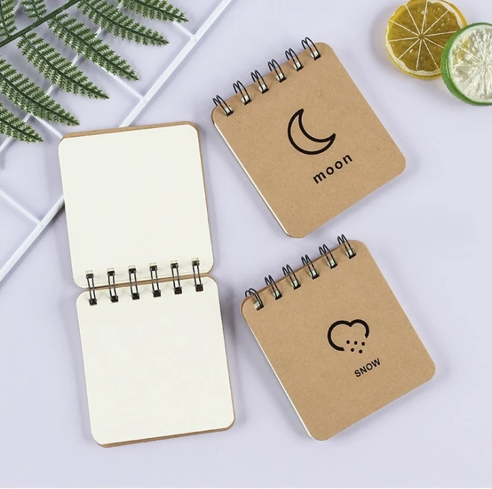 Wholesale Portable Compact Mini Concise Coil Loose-Leaf Kraft Paper Cover Mini Coil Notebook Notepad