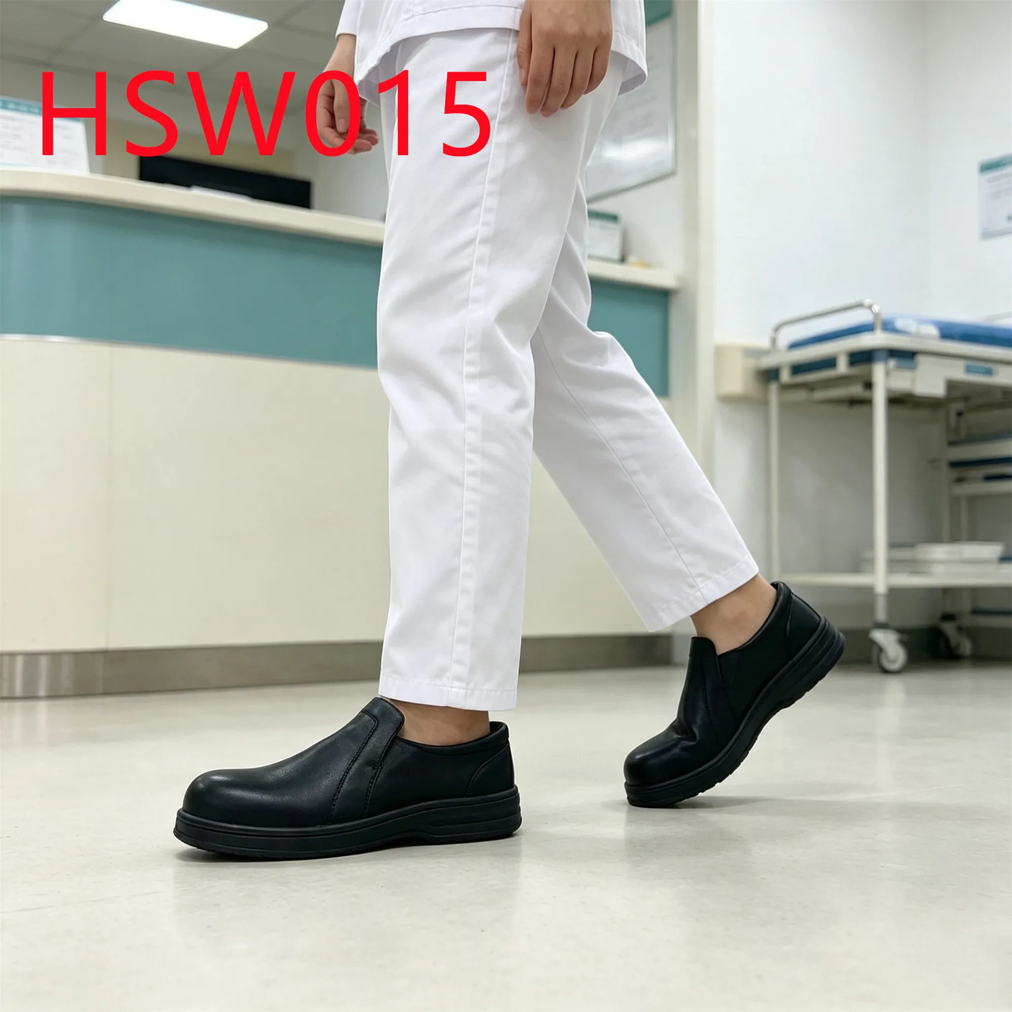 HY,Food Services Quick On/off PU Injection Sole Hua Singh Safety Shoes Factory Price Full Grain Leather Black Work Clogs HSW015