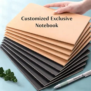 Professional Custom Design Student Exercise Notebook A5 B5 Size Kraft Paper Hard Cover Horizontal Line Checkered
