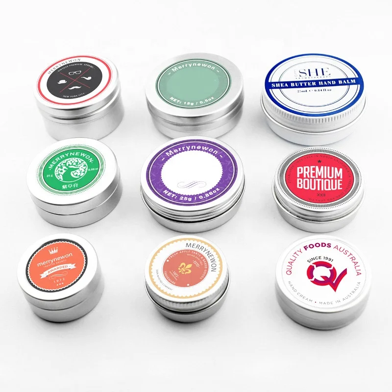 New Design Custom Printing Candle Tea Aluminum Tin Box With Screw Lids