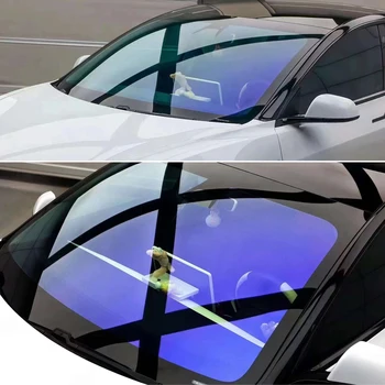 Wholesale Nano Ceramic 80% Vlt Blue And Purple Chameleon Tint Purple Chameleon Car Window Glass Tint Film Roll