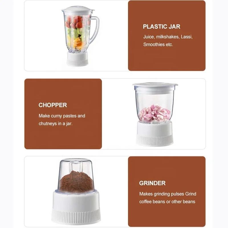 4 in 1 Blender Machine Mixer Fruit Blender With Coffee Dry Mill Food Processor Heavy Duty Mixer Grinder Blender