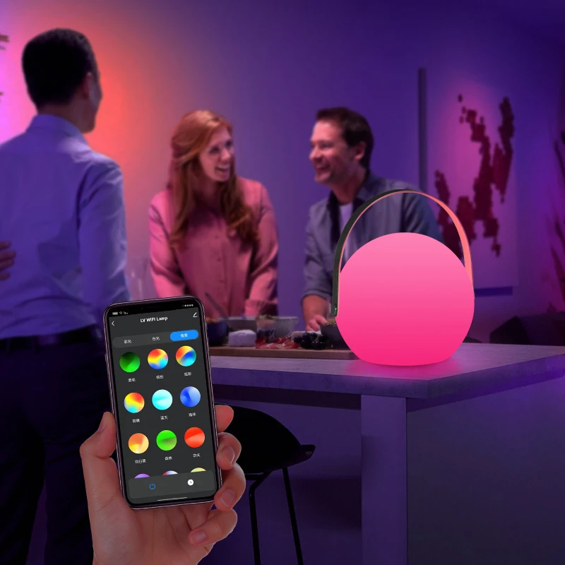 Custom Smart Bluetooth Wifi Tuya App Controlled LED Table Lamp Ball Shaped Magic Color Changing Personalized Mood Night Light