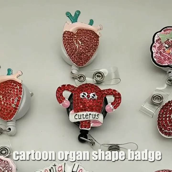 New Wholesale High Quality Candycolored Crystal Rhinestones Nurse Badge Reel Decoration For