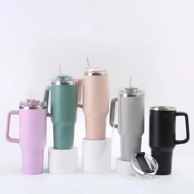 Vacuum Insulated with Straw and Handle 40oz Vacuum Stainless Steel Travel Mug 40oz