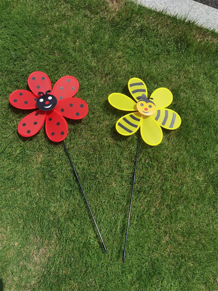 Funny coloré 3d Animal Grande abeille en forme de moulin à vent Vent de roue Musique Jardin Pelouse cour Décoration #1 As Picture Show 