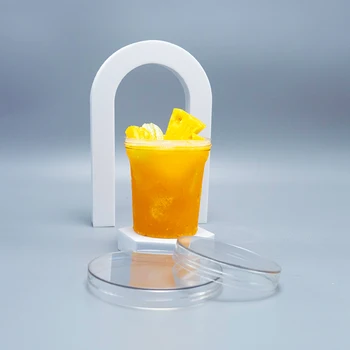 Wholesale Customized Pet Transparent Plastic Ice Cream Cup 280ml Bio Parfait Fruit Dessert Cold Cup Yogurt Plastic Cup with Lid