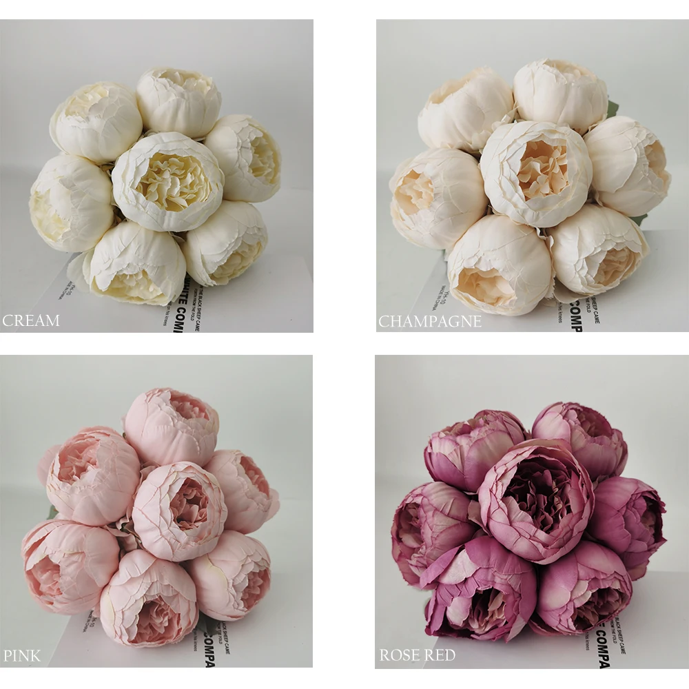 Peony Rose Artificial Flowers Real Touch Wholesale High Quality Silk