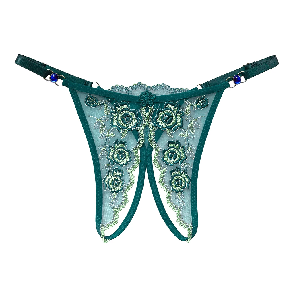 Girls Embroidery Adjustable Diamond Thong Underwear