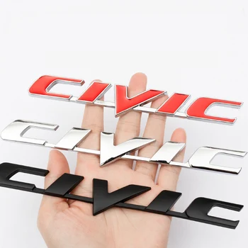 Metal Car Emblem Badges Rear Trunk Body Stickers For Honda Civic
