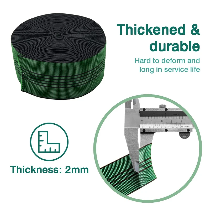 17.001 WELLTOP Custom 50m Furniture Webbing Green Color Sofa Webbing Upholstery Band Belts Elastic Webbing Tape