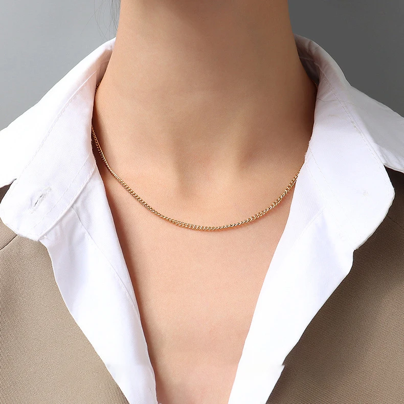 Wholesale Custom Stainless Steel Necklace Chain Gold Plated Link Rope