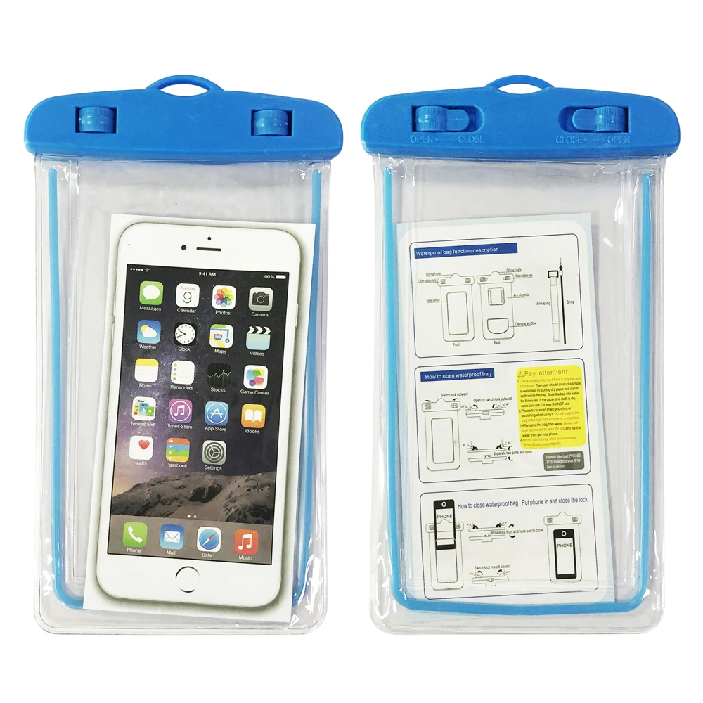 Pochette étanche pour téléphone avec étui d'ornement lumineux pour iPhone  13 12 11 Pro Max XS Max XR X 6S Plus