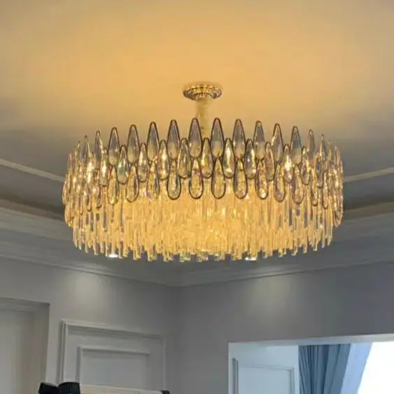 Hotel Ring Luxury Design Nordic Crystal Chandeliers Deiling Led Light for Home Morden Pendant Lights Chandelier