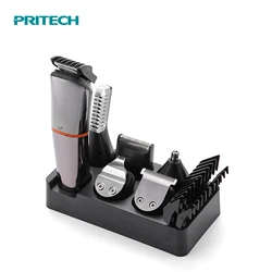 PRITECH перезаряжаемые профессиональный электрический шлифовальный инструмент для мужчин на заказ 6 в 1 Набор ухода быстрая зарядка машинка стрижки