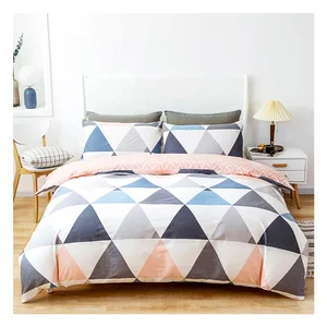 Original Factory Geometric Pattern Custom Available 100% Cotton Egyptian Bedding 1 Duvet Cover 2 Pillowcase Set