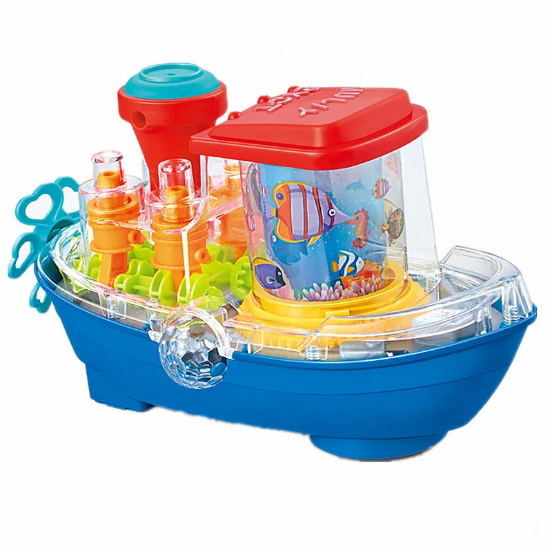 Новое поступление универсальное колесо Juguete вращение на 360 градусов с проекцией классная легкая музыкальная Прозрачная передача игрушки для лодок