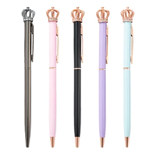 Cartoon Crown Metal Ballpoint Pen High-Value Custom Logo Pen for Students and Office for Signature or Promotion Gift