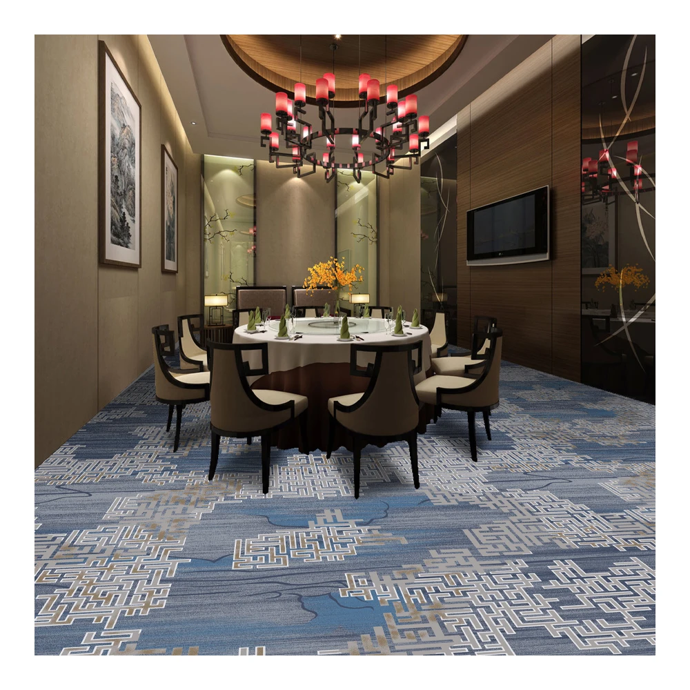 Machine Printed 100% Nylon Wall to Wall Carpet High End Hotel Hall Customized Modern Design Large Size Carpet for Restaurant