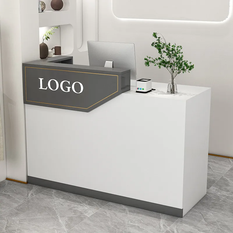 Office Desk Wood Modern Small Office Customer Service Counter Front ...