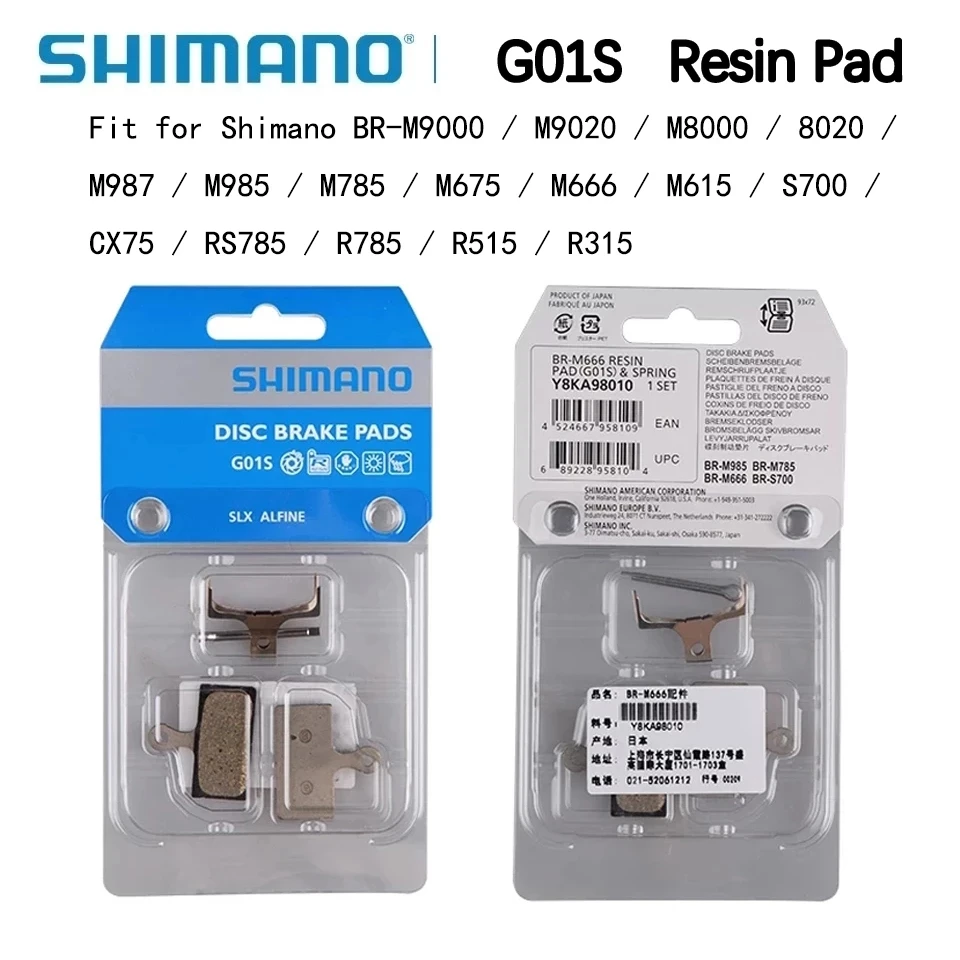 Plaquettes De Frein à Disque Shimano G01S, G02S, G03S - Compatibles SLX, Alfine Et Autres Modèles - Remplacement Haute Qualité