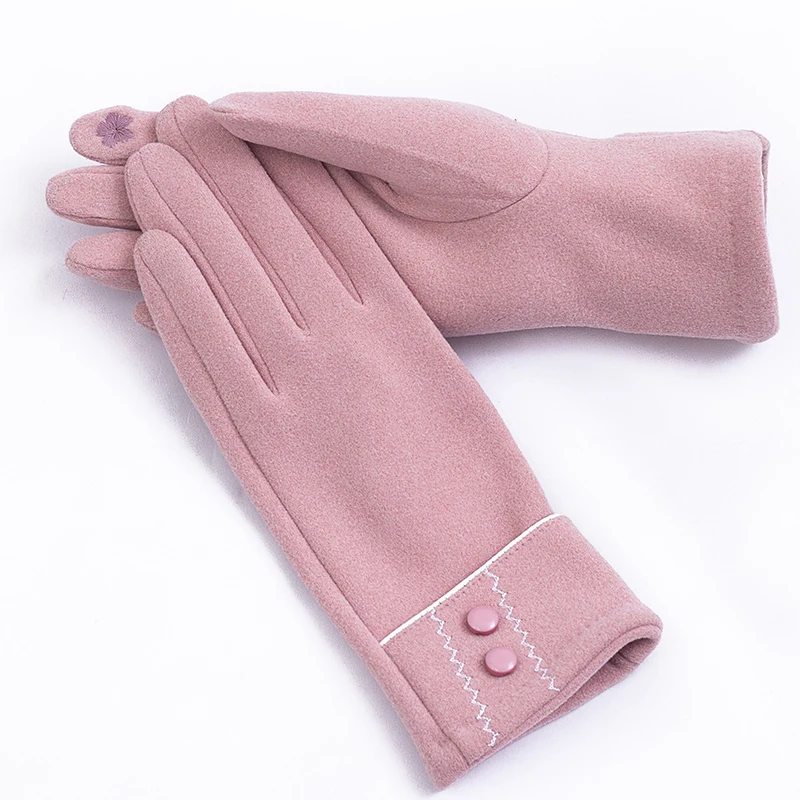 По индивидуальному заказу-де-бархат зима теплый холодный с повышенным сцеплением Женские Элегантные Перчатки для сенсорных экранов