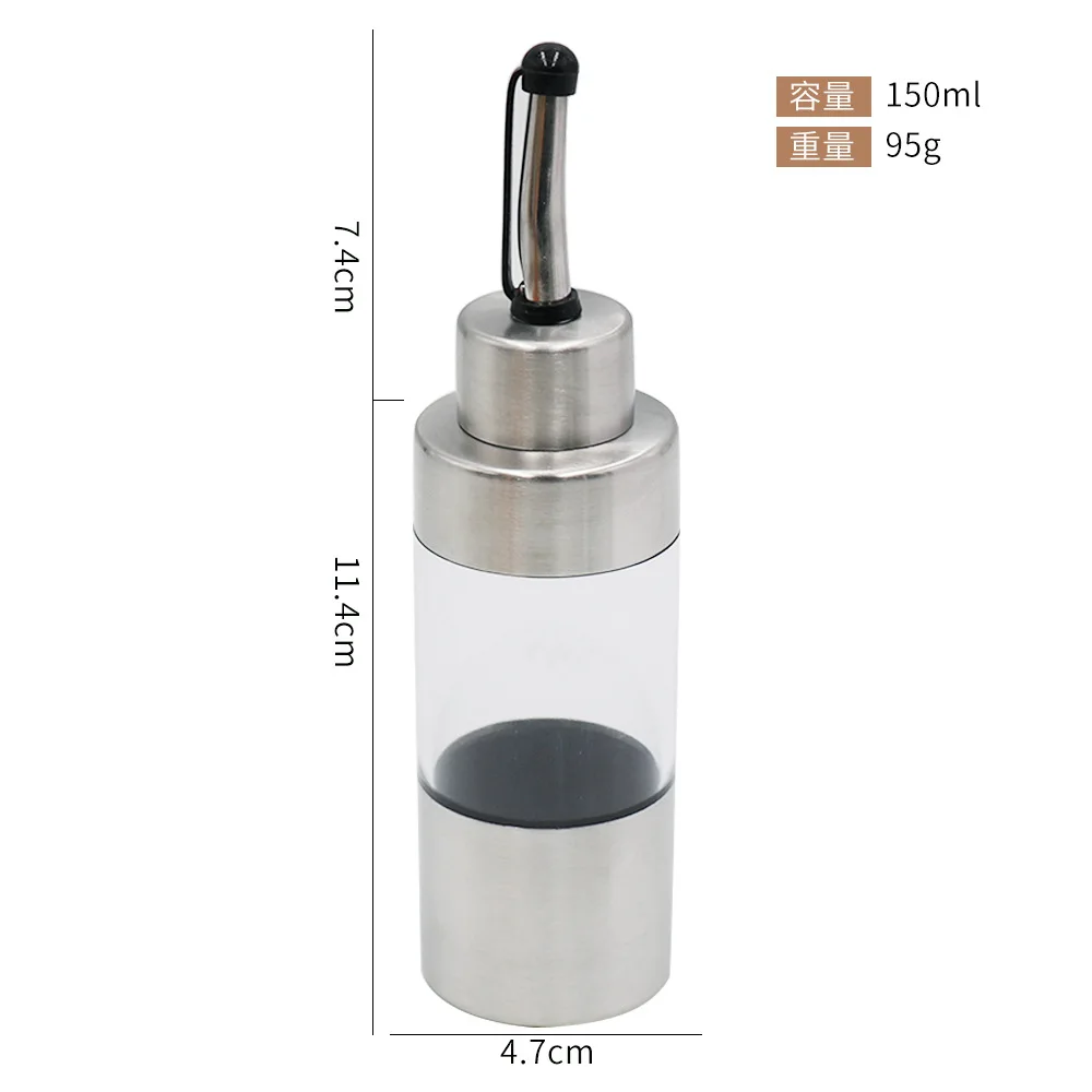 304 stainless steel seasoning bottle oil pot vinegar bottle transparent visible capacity food grade oil bottle supplier