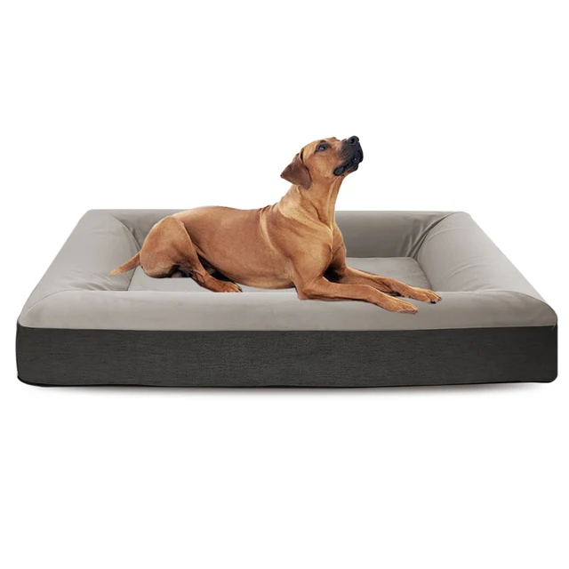 Hot Sale Luxury Large Customizable Linen Dog Bed High Quality Breathable Outdoor Waterproof with Removable Memory Foam Wholesale