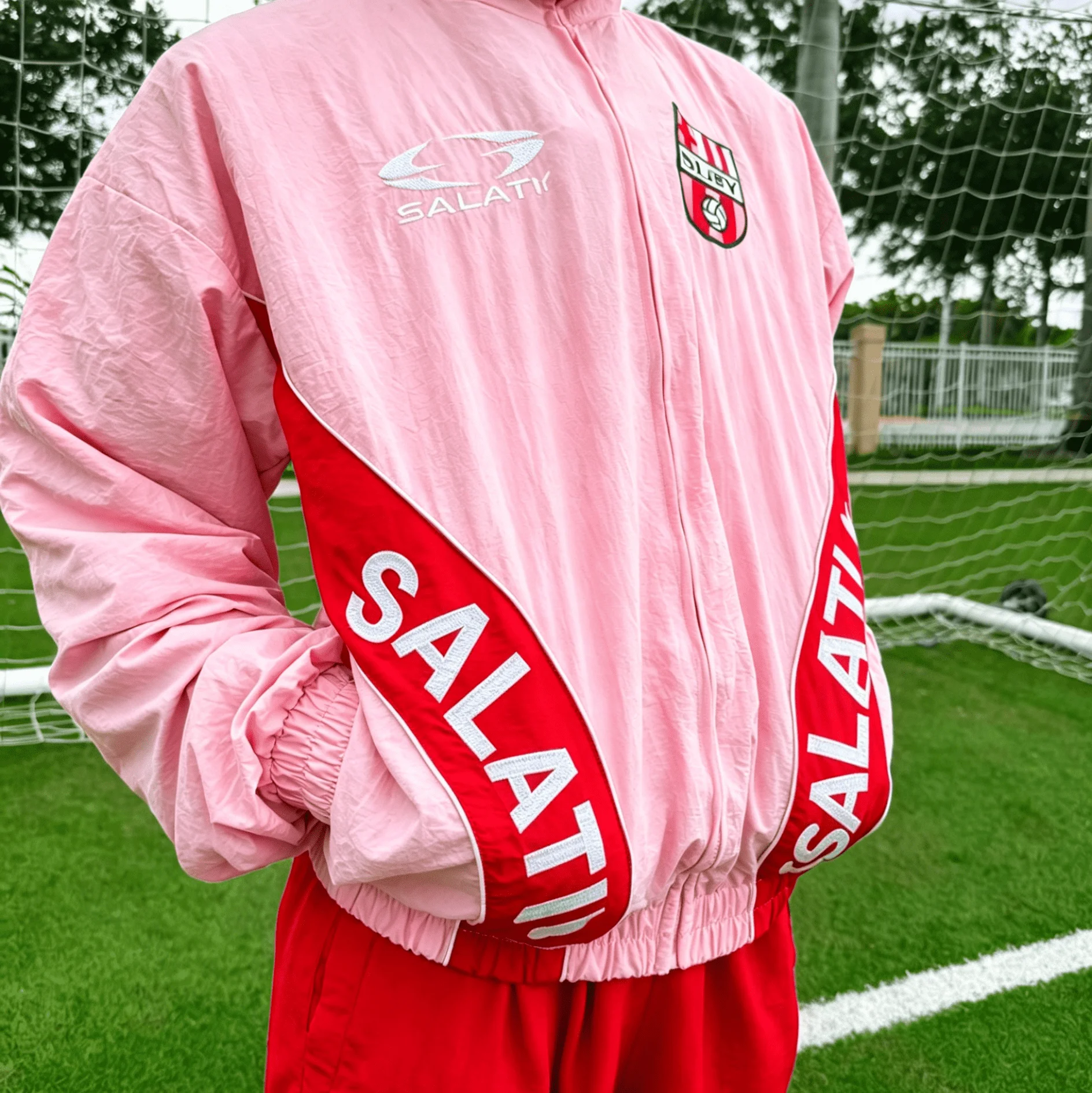 Custom Contrast Panel Tracksuit Printed Letter Cropped Windbreaker Elastic Waist Short Pant Mens Casual Sport Matching Set gallery 3
