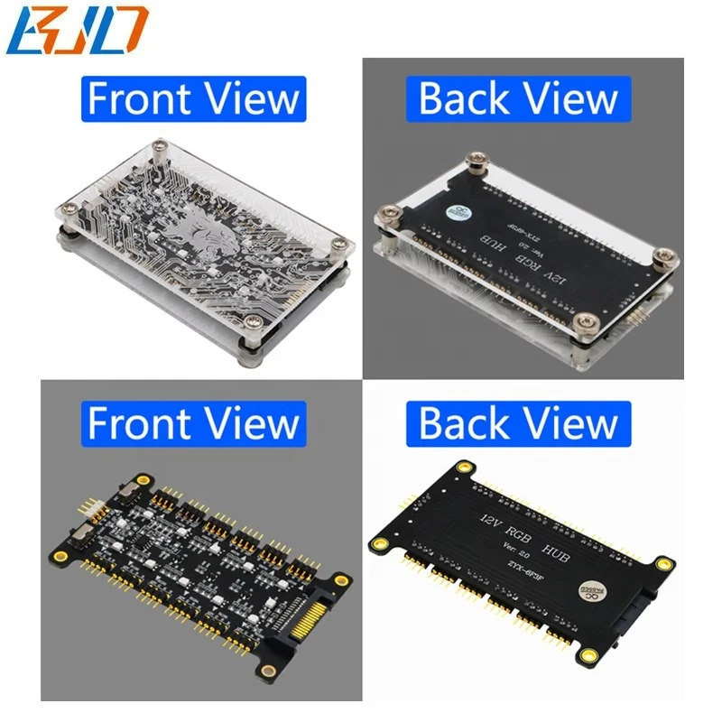 12 Ports 12V 4pin RGB Fan Hub Adapter for PC Case Lighting