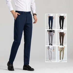 Business Casual Trousers for Men Spring and Summer Lightweight Gray Business Men's Trousers Slim and Comfortable Casual Trousers