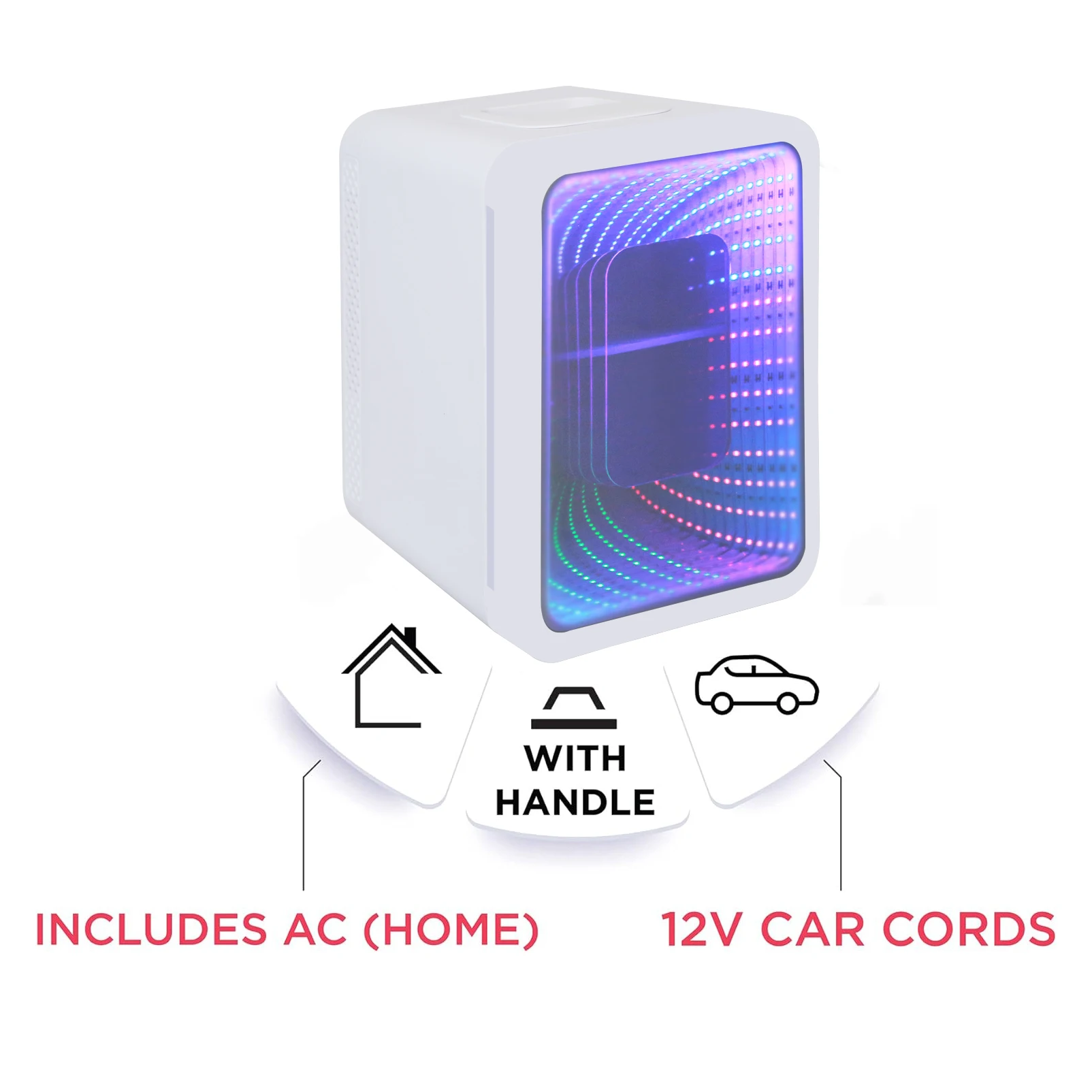 New 4 Liter Mini Fridge 12 Volt Dc Refrigerator Game Gaming Fridge Portable Small Fridge Led Light Mirror